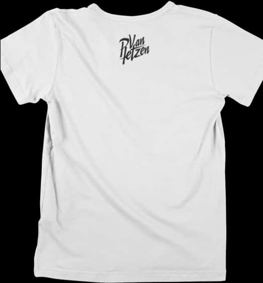 White T Shirt Back Viewwith Logo PNG with transparent background