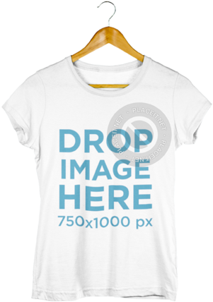 White T Shirt Mockup Hanger PNG with transparent background