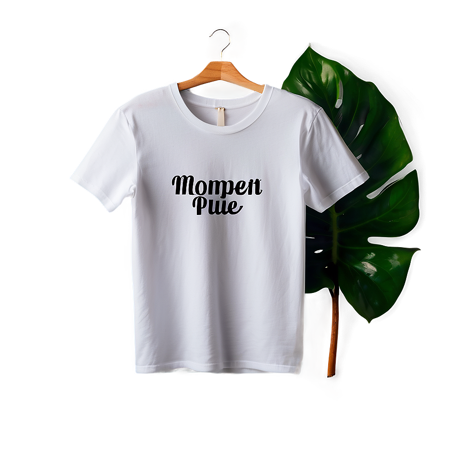 White T-shirt Mockup With Text Png 06132024