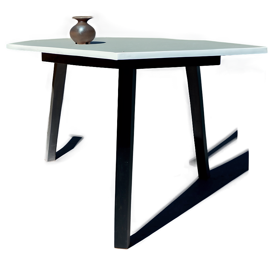 White Table With Black Legs Png 54