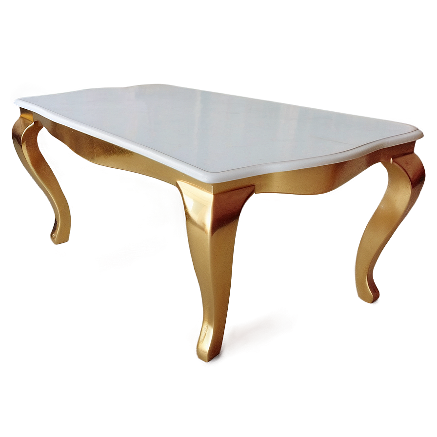 White Table With Gold Legs Png Rdj