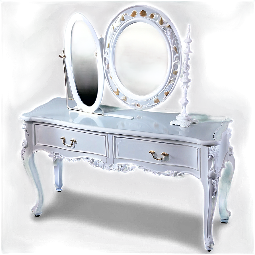 White Table With Mirror Png Ato26