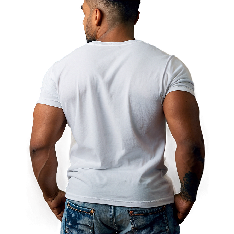 White Tee Back View Png Pks28