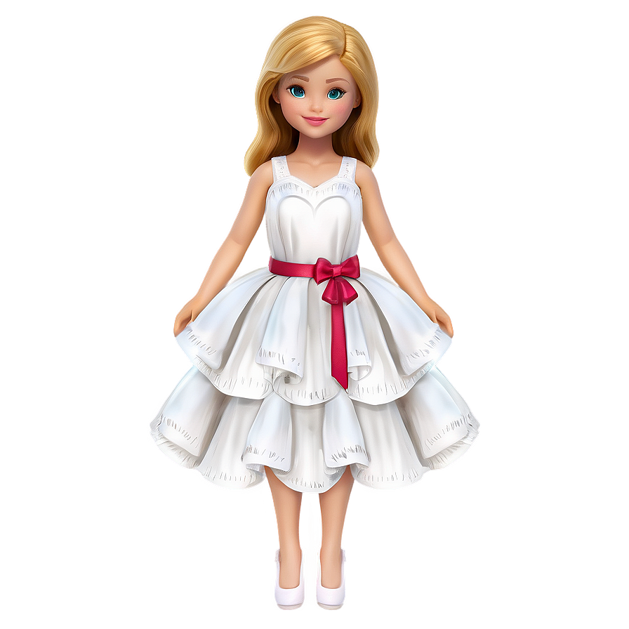 White Tiered Dress Charm Png Ogb88