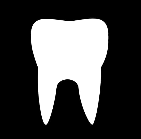 White Tooth Icon Black Background