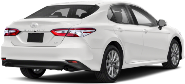 White Toyota Camry L E Rear View