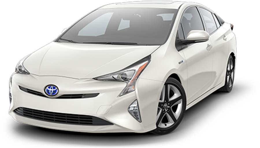 White Toyota Prius Hybrid Car