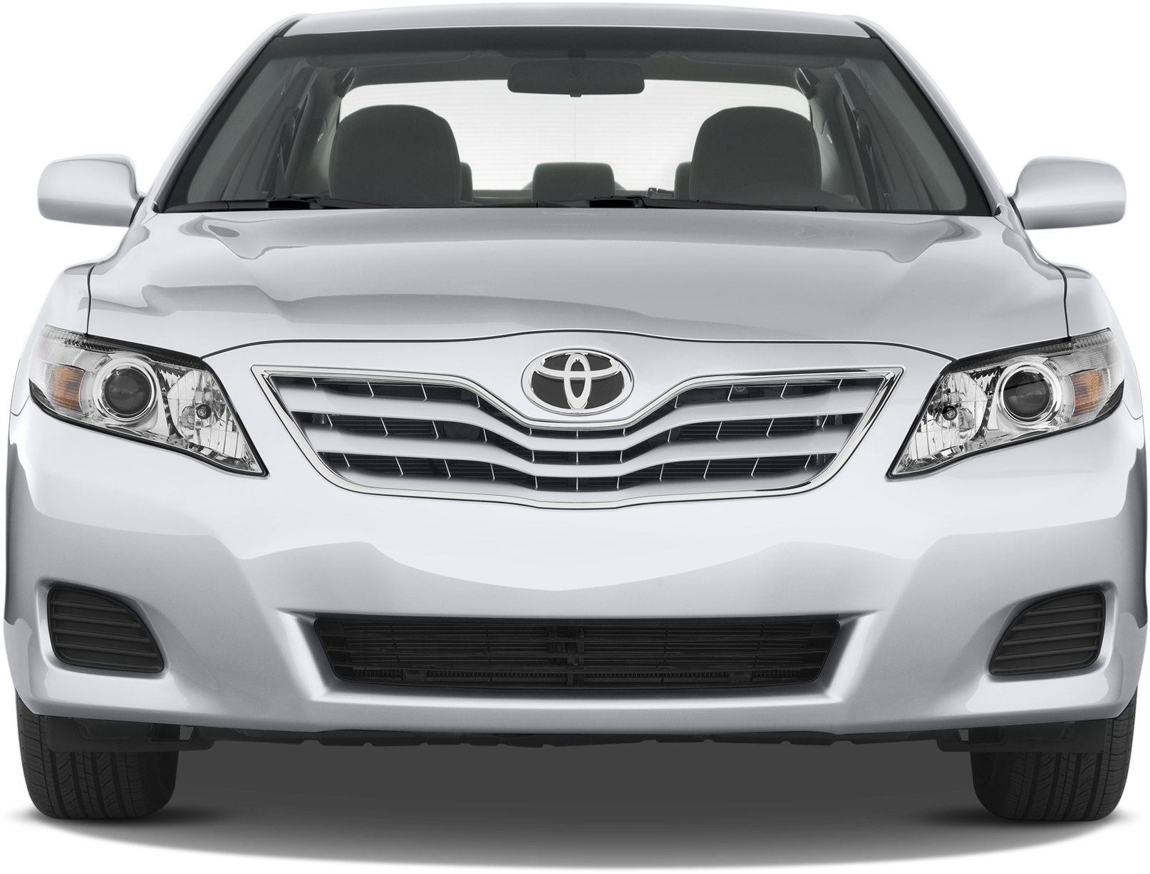 White Toyota Sedan Front View