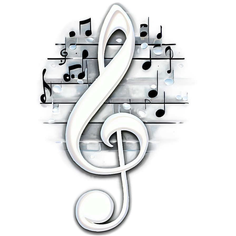 White Treble Clef Music Notes Png Poe80