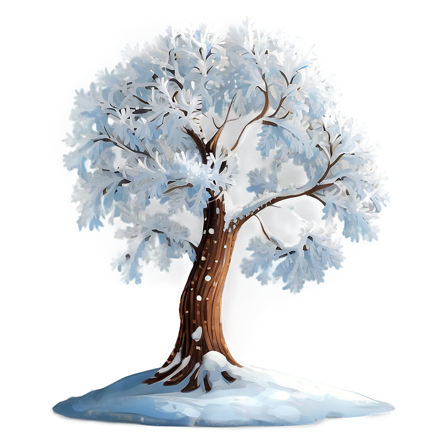 White Tree In Winter Wonderland Png Ote