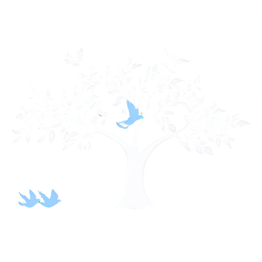 White Tree With Birds Clipart Png Ahc