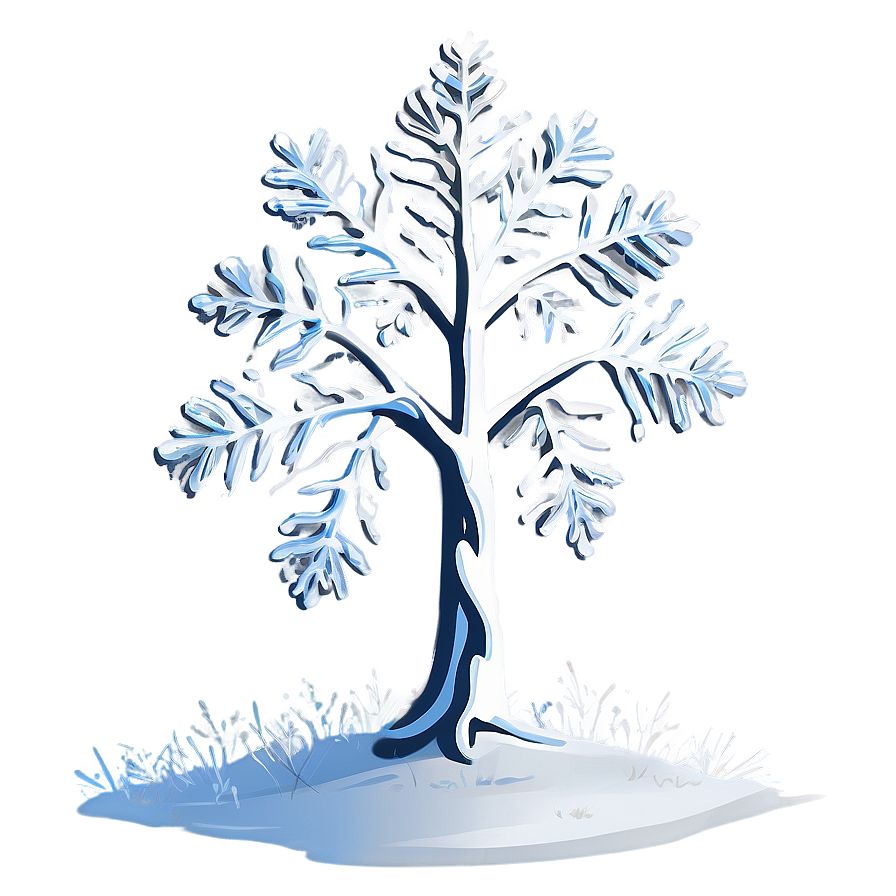 White Tree With Snowflakes Png Tfq