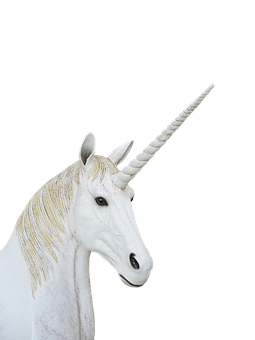 White Unicorn Black Background