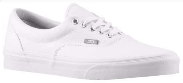 White Vans Sneaker Side View PNG with transparent background