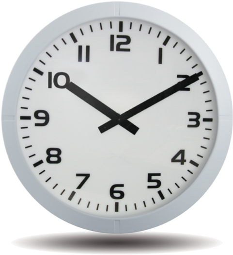 White Wall Clock Showing Ten Ten