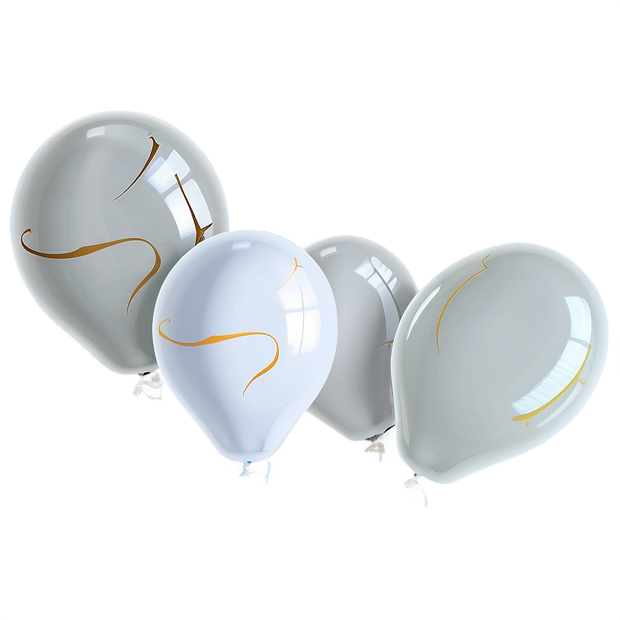 White Wedding Balloons Png 06122024