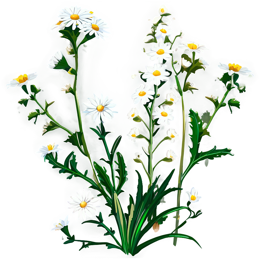 White Wildflowers Field Png 95