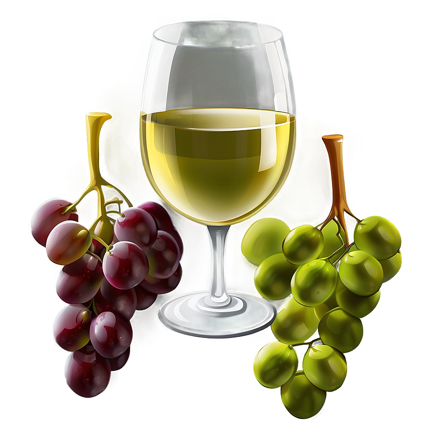 White Wine And Grapes Still Life Png Gck44