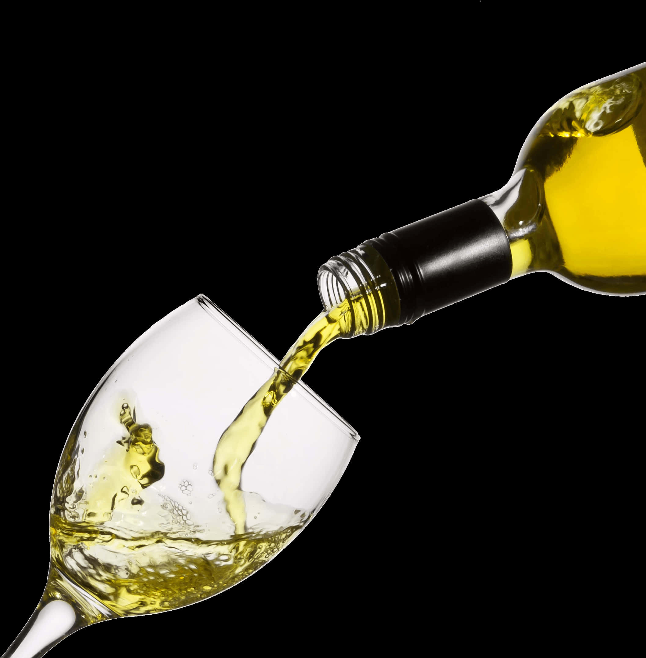 White Wine Pouring Into Glass