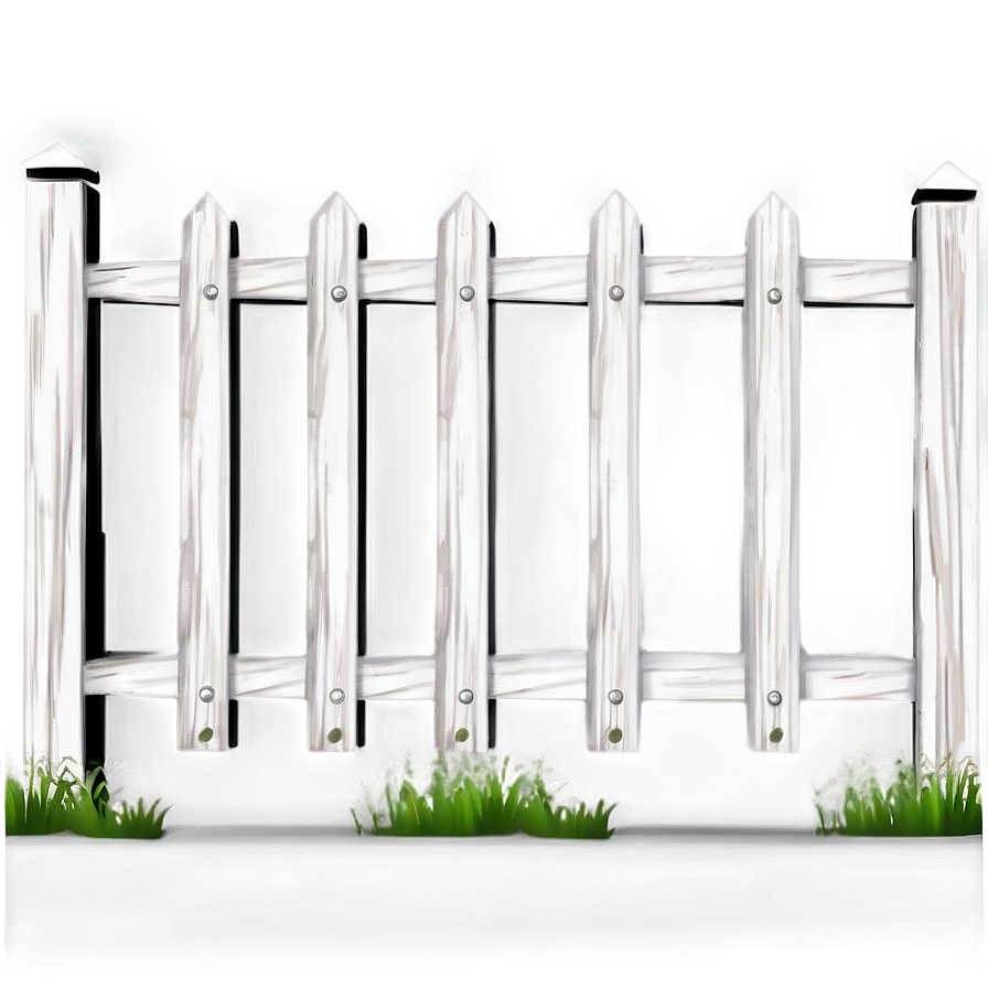 White Wooden Fence Png 06272024