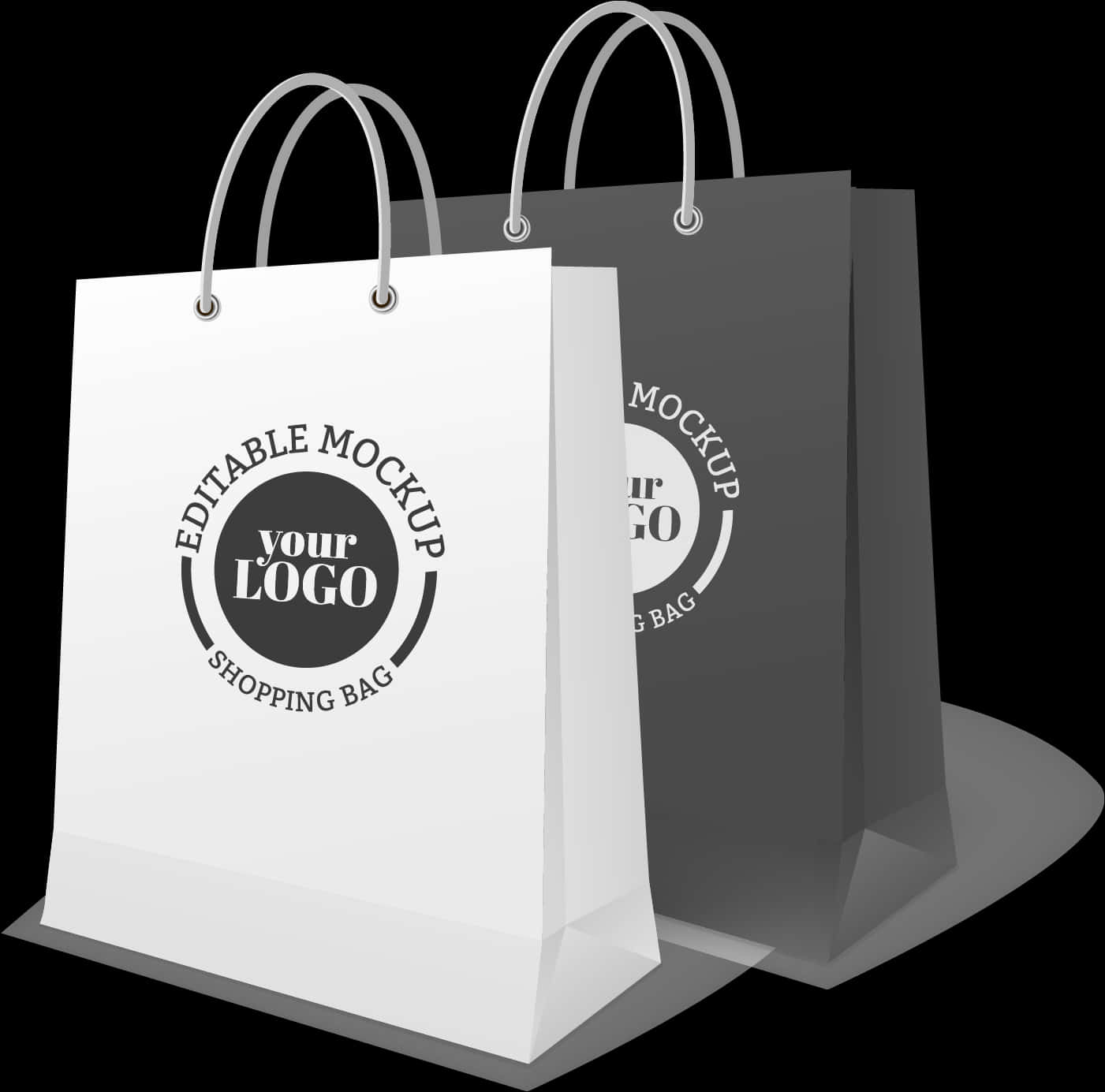 Whiteand Black Tote Bag Mockup