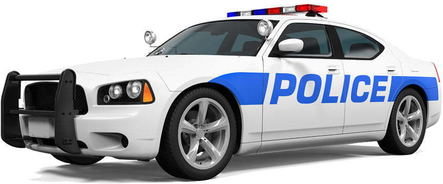 Whiteand Blue Police Car