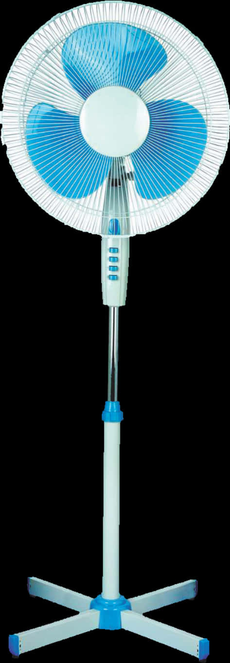 Whiteand Blue Standing Fan