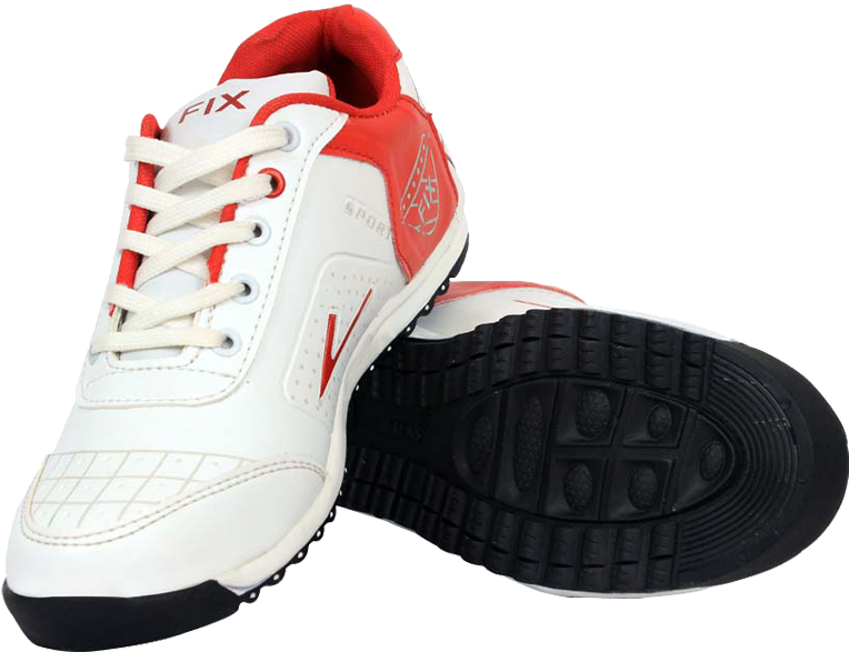 Whiteand Red Sports Sneakers