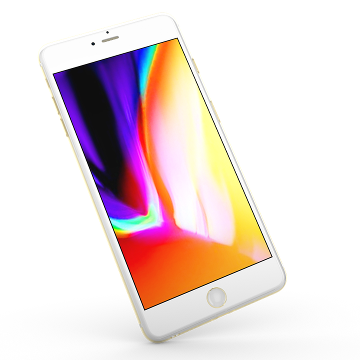 Whitei Phone Levitatingwith Colorful Display