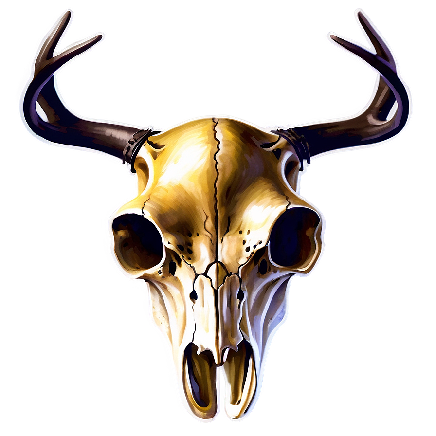 Whitetail Deer Skull Illustration Png 06132024