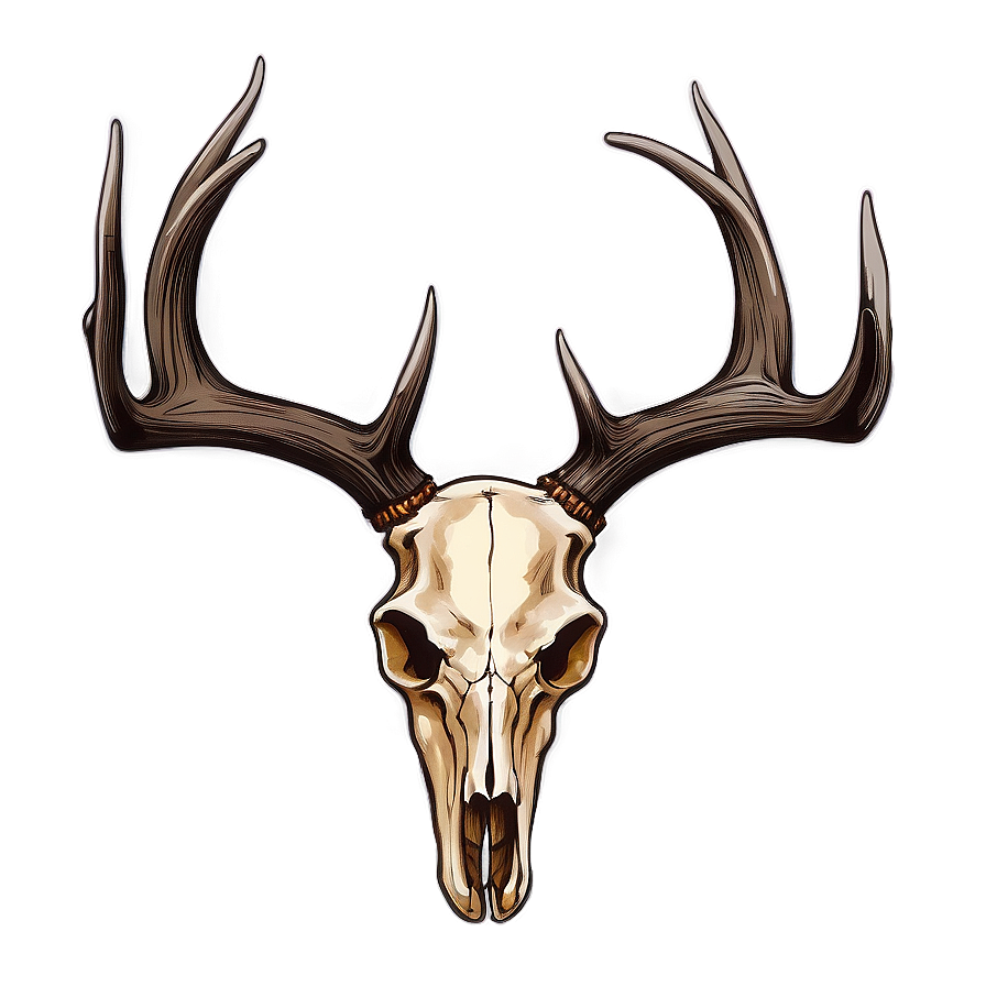 Whitetail Deer Skull Illustration Png 06132024