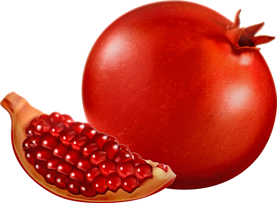 Wholeand Sliced Pomegranate