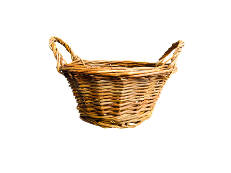 Wicker Basket Black Background PNG with transparent background