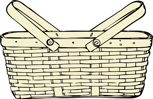Wicker Basket Illustration PNG with transparent background
