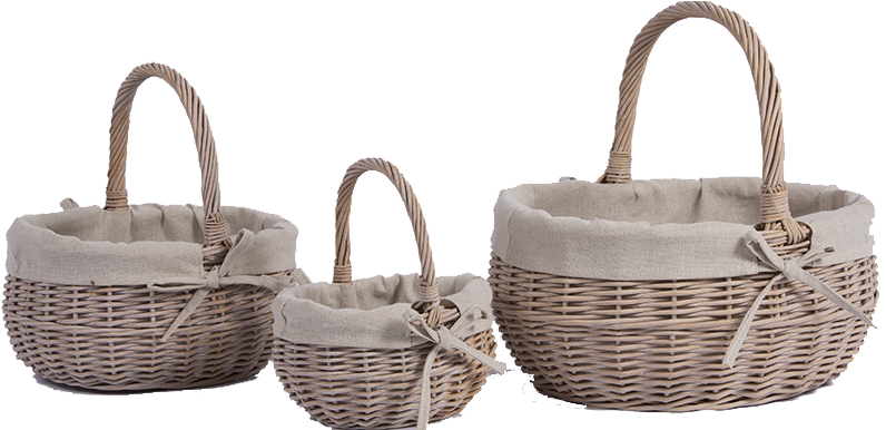 Wicker Basketswith Linen Liners