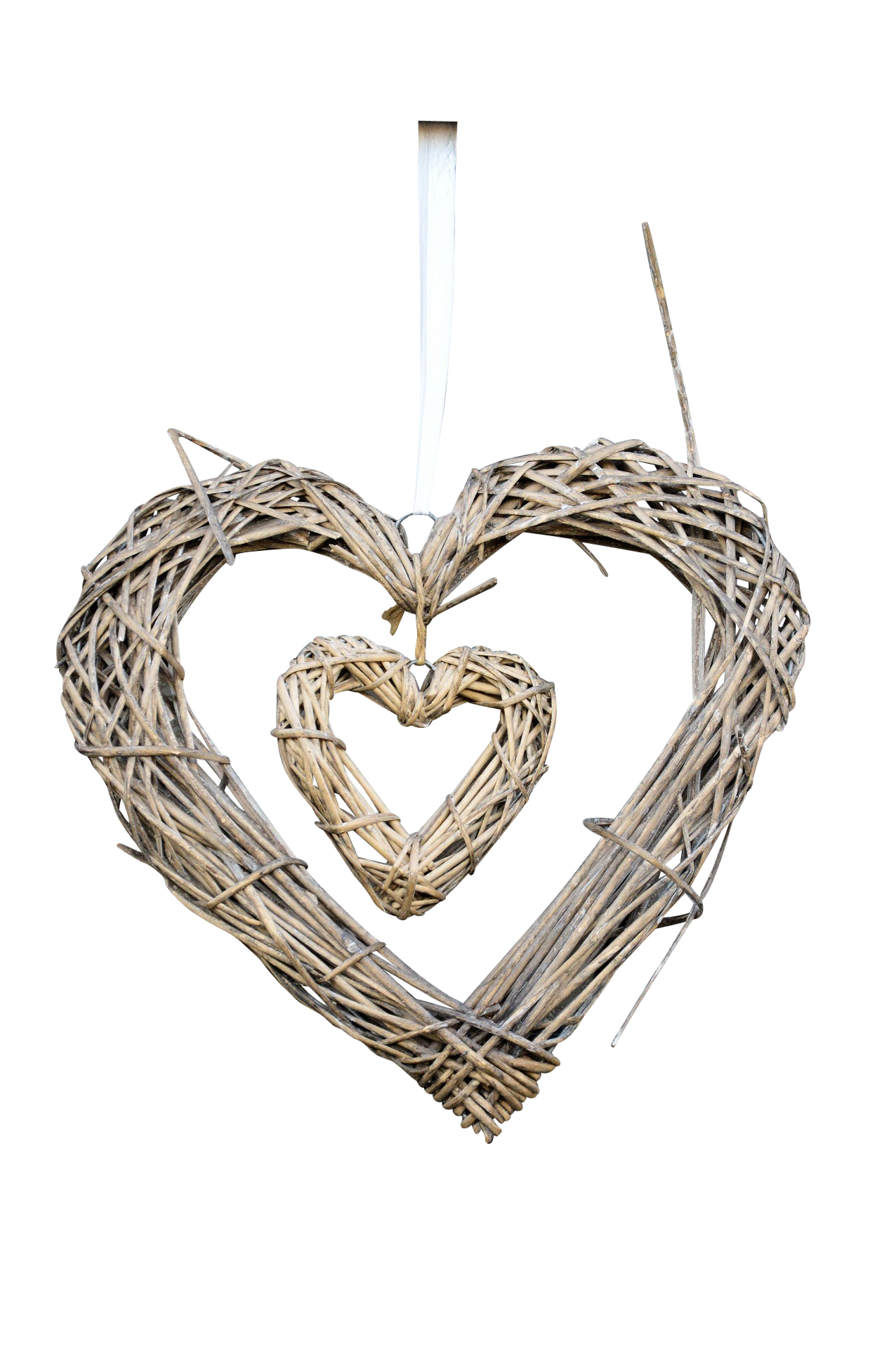 Wicker Heart Decoration PNG with transparent background
