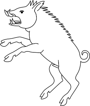 Wild Boar Silhouette PNG with transparent background