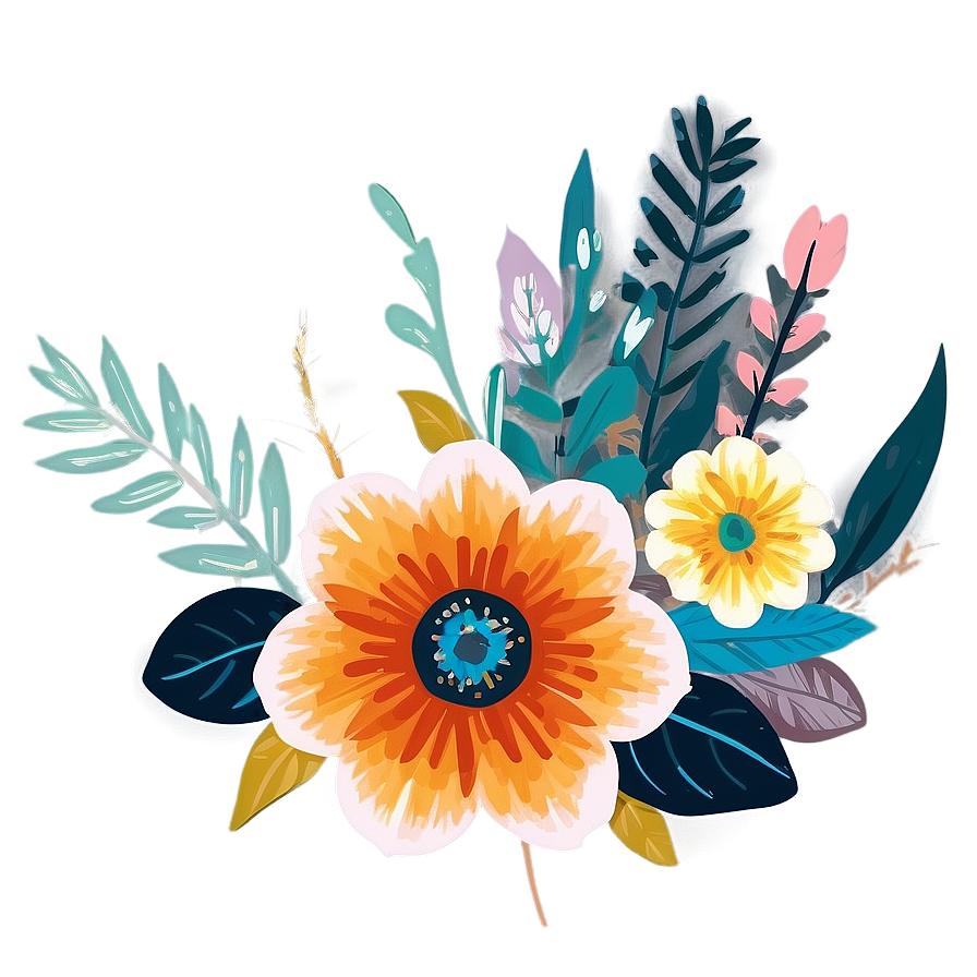 Wild Boho Flowers Png Asq20