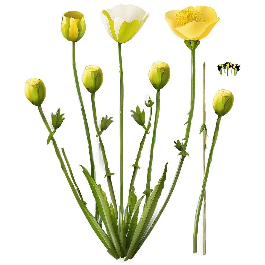 Wild Buttercup Illustration Png 67