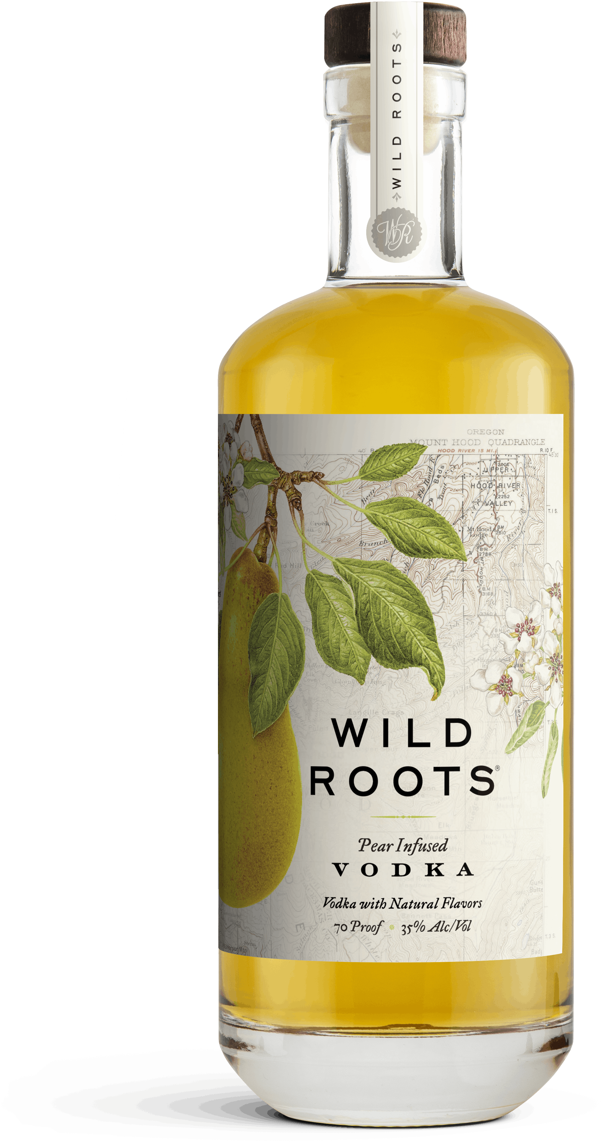 Wild Roots Pear Vodka Bottle - Wild Roots Peach Vodka, HD Png Download PNG image with a transparent background, free high-resolution download