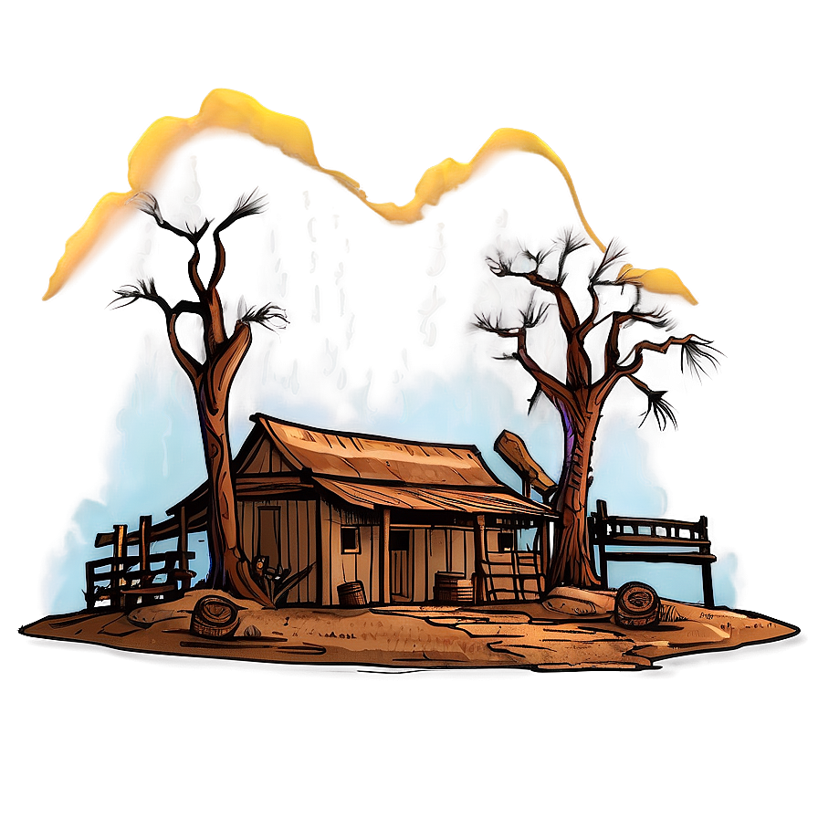 Wild West Scene Drawing Png 05212024