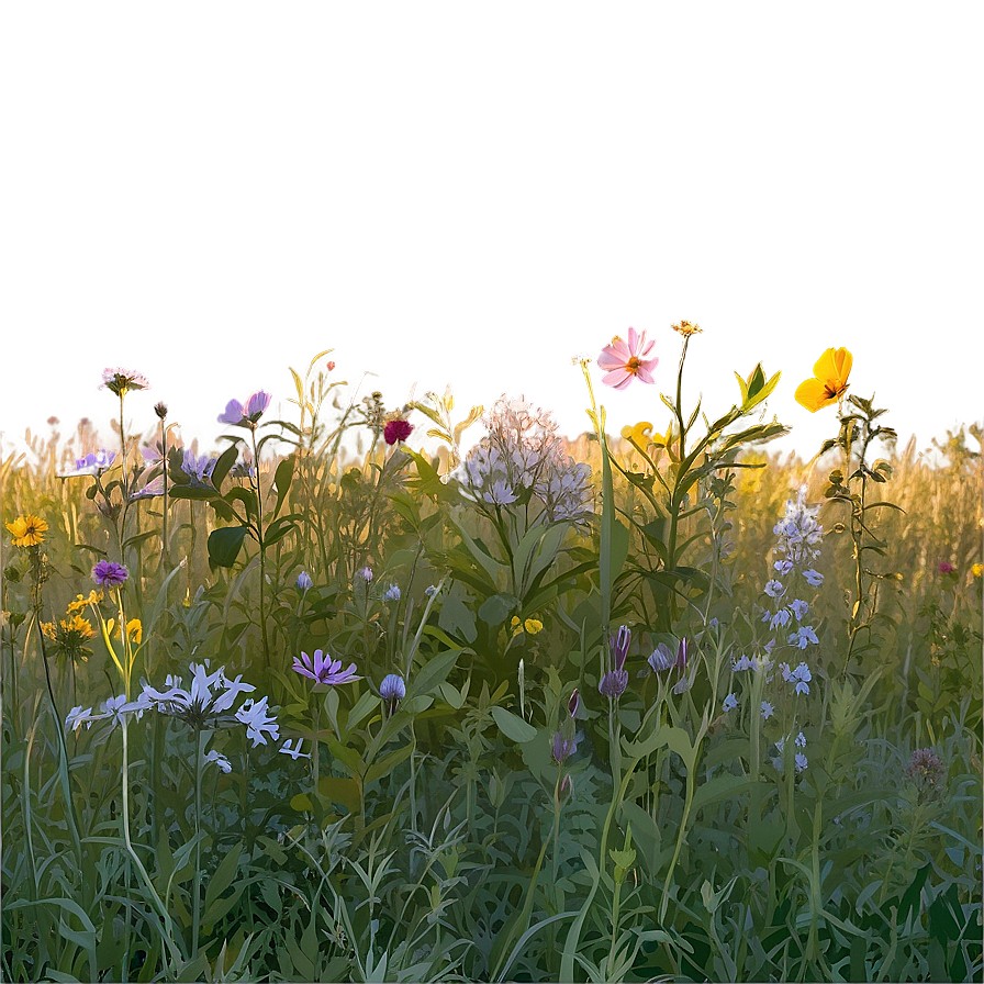 Wildflower Meadow At Dawn Png 06112024