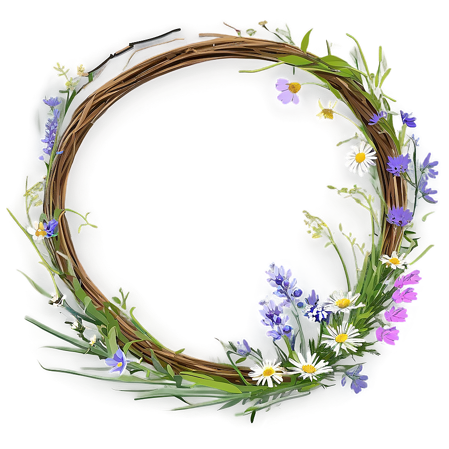 Wildflower Meadow Wreath Png Yaq91