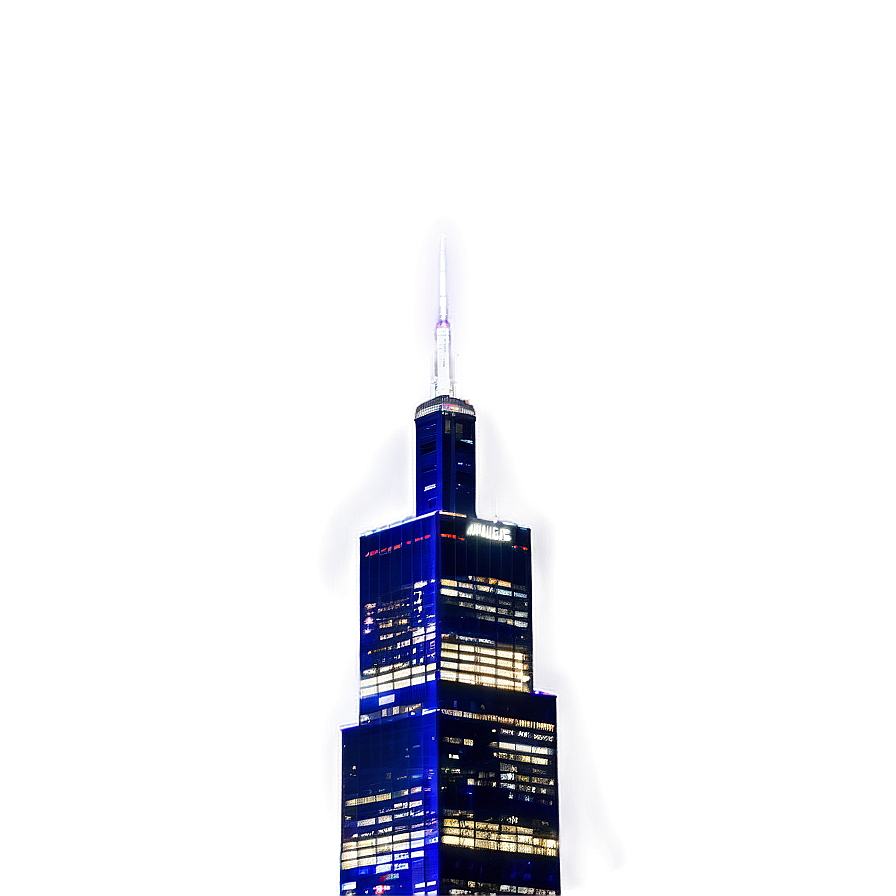 Willis Tower Night View Png Phc