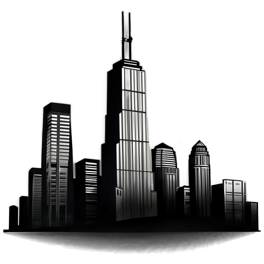 Willis Tower Skyline Silhouette Png Dyf