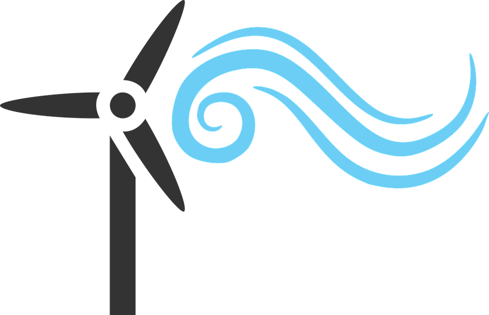 Wind Turbineand Swirls Icon