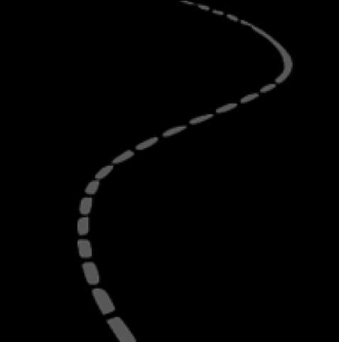 Winding Road Dashed Lines PNG with transparent background