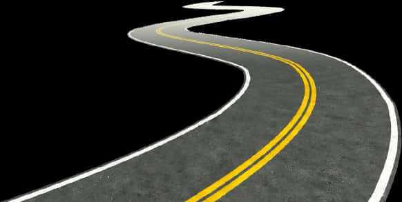 Winding Road Nighttime PNG with transparent background