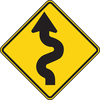 Winding_ Road_ Traffic_ Sign PNG image with a transparent background, free high-resolution download