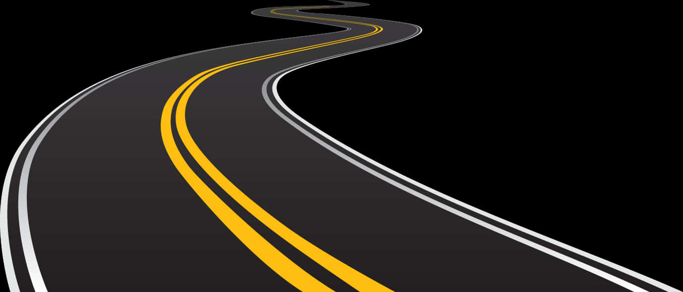 Winding Road Vector Illustration PNG with transparent background